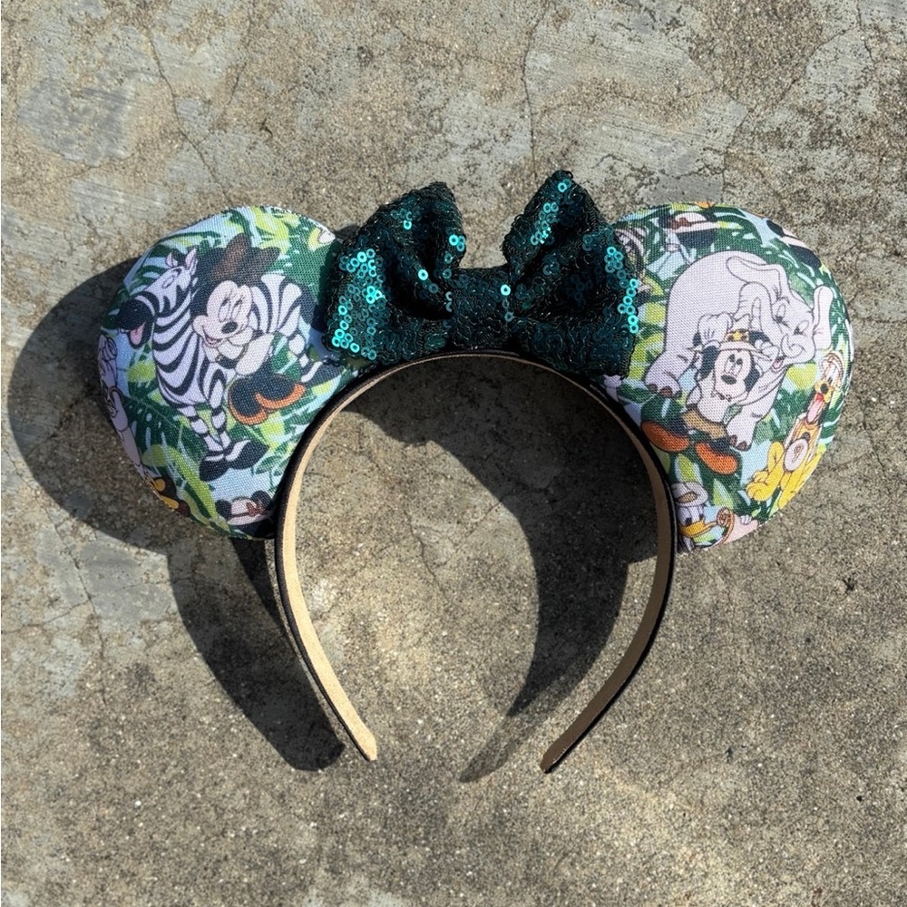 Disney Safari Print Mickey Mouse Ears- Handmade